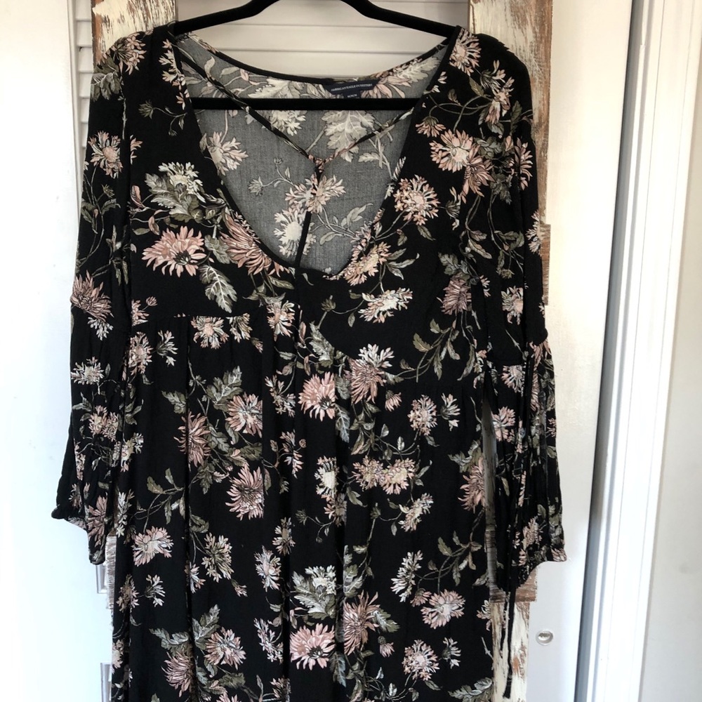 Black floral dress